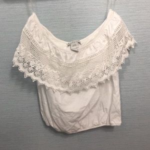 Strapless crochet top
